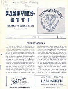 Første nummer av Bladet 1934.