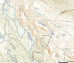 Myrene med horisontal skravering. Kart fra 1957 (www.bergenskart.no)